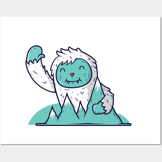 Cute and friendly yeti Wall Art by UniqueDesignsCo